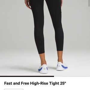 lululemon athletica Black Fast and Free High-Rise Tight 25" size 4